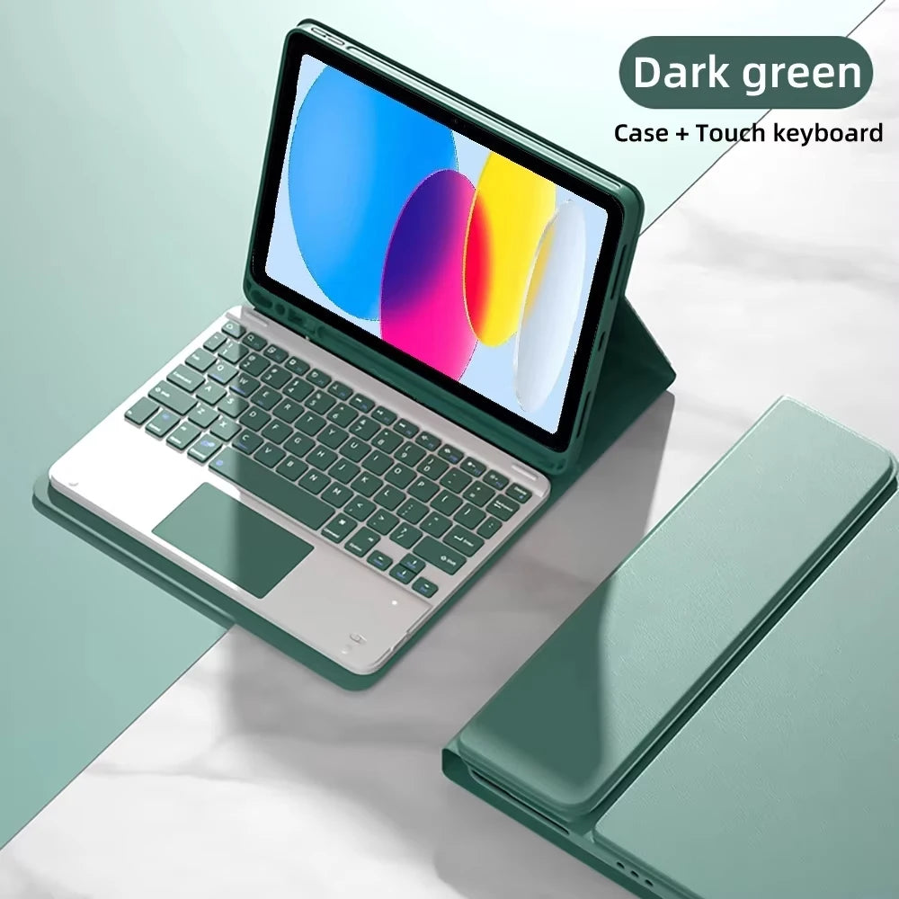 Keyboard Case For iPad 11 (A16) 2025/iPad 10th Generation 2022 10.9inch,Detachable Stand Folio Keyboard Cover With Pencil Holder