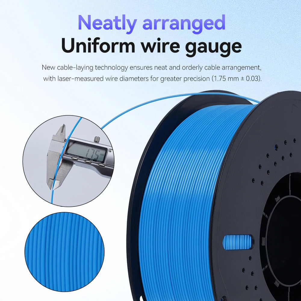 KINGROON 22LBS PETG or PLA Filament 3D Printer Filament 10 Rolls 1KG 1.75MM Eco-Friendly Good Toughness Mix Color Free Shipping