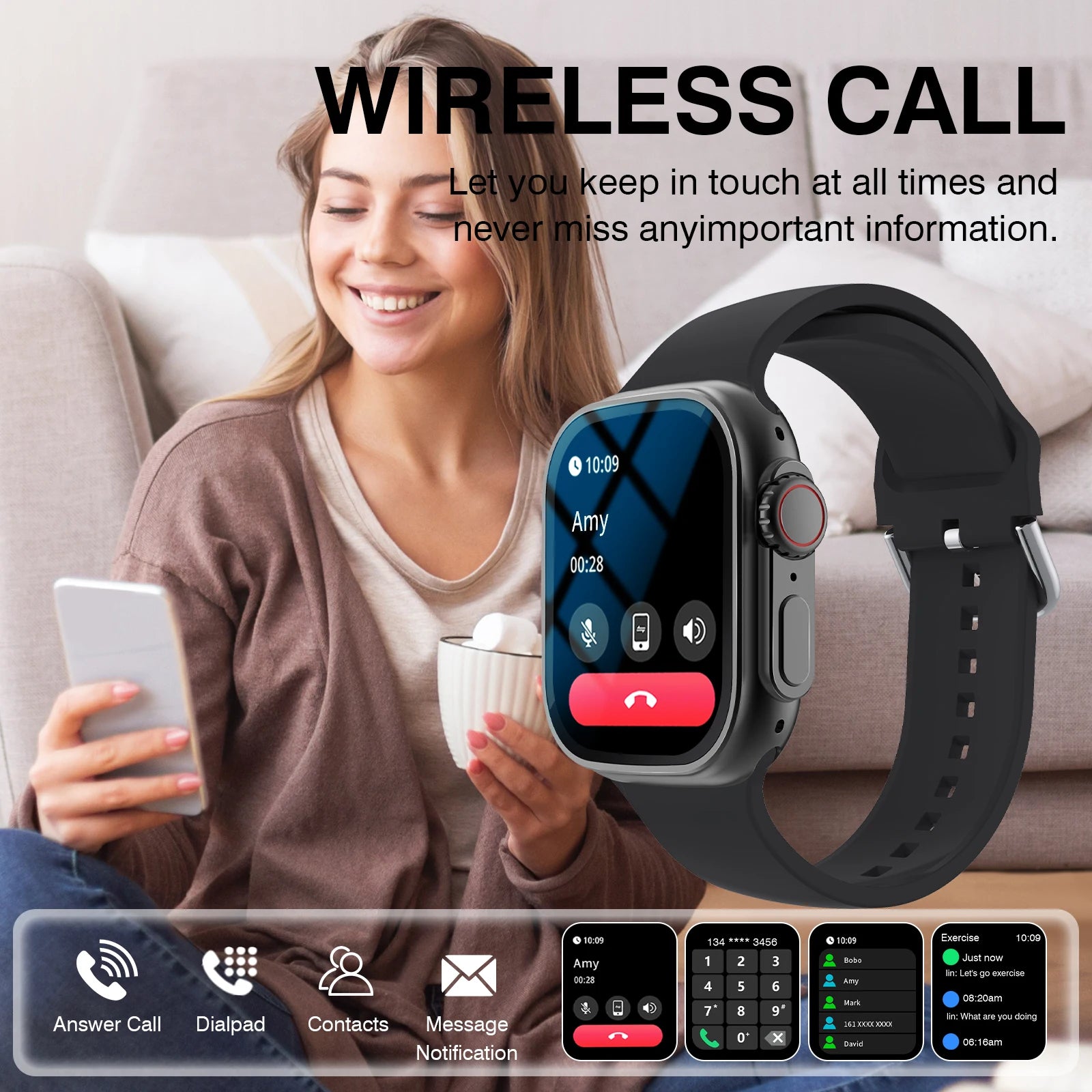 New Watch Smart Watch 49mm 2026 New Men Women  Bluetooth Call BT Music Games Wireless Charging Smartwatch