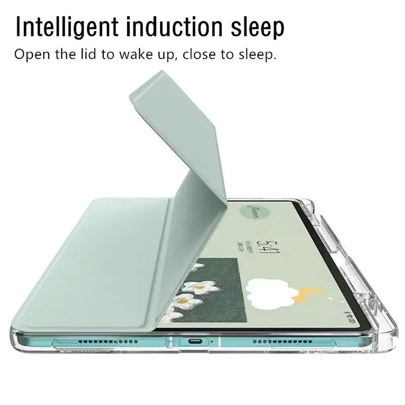 Tablet Smart Case for XiaoMI Mi Pad 8 7 6 5 Max 6S Pro 12.4 Redmi Pad SE 8.7 11 10.61 Pro12.1 '' Transparent Pencil Holder Cover