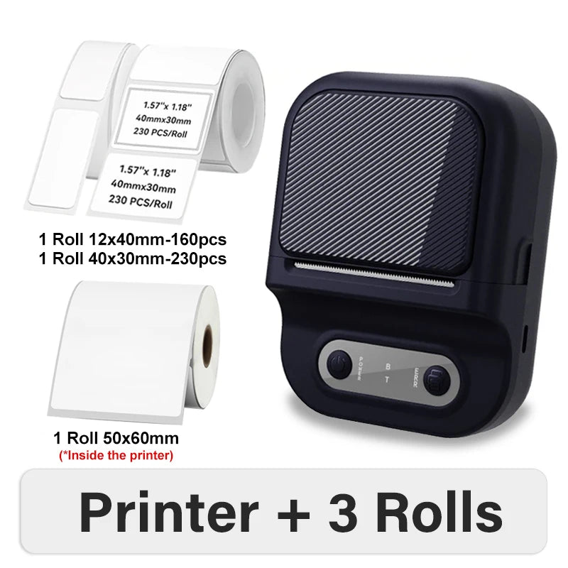 Support 12-57mm Width Mini Thermal Label Printer Self-adhesive Paper Portable Inkless Printer Bluetooth Sticker Tag Label Maker