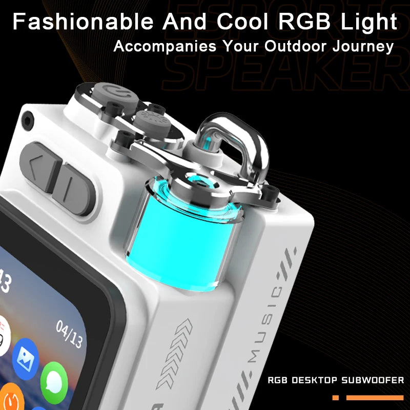 GAMINJA Powerful Bluetooth Speaker, Bass Wireless Outdoor Speakers LED Display Screen with RGB Desktop Subwoofer
