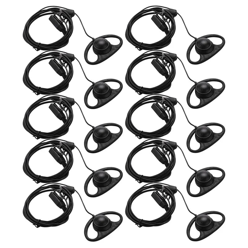 Radio 2 Pin Advanced D Shape Clip-Ear Ptt Headset Earpiece Mic For Motorola 2 Way Radios GP88S GP300 GP68 GP2000 GP88