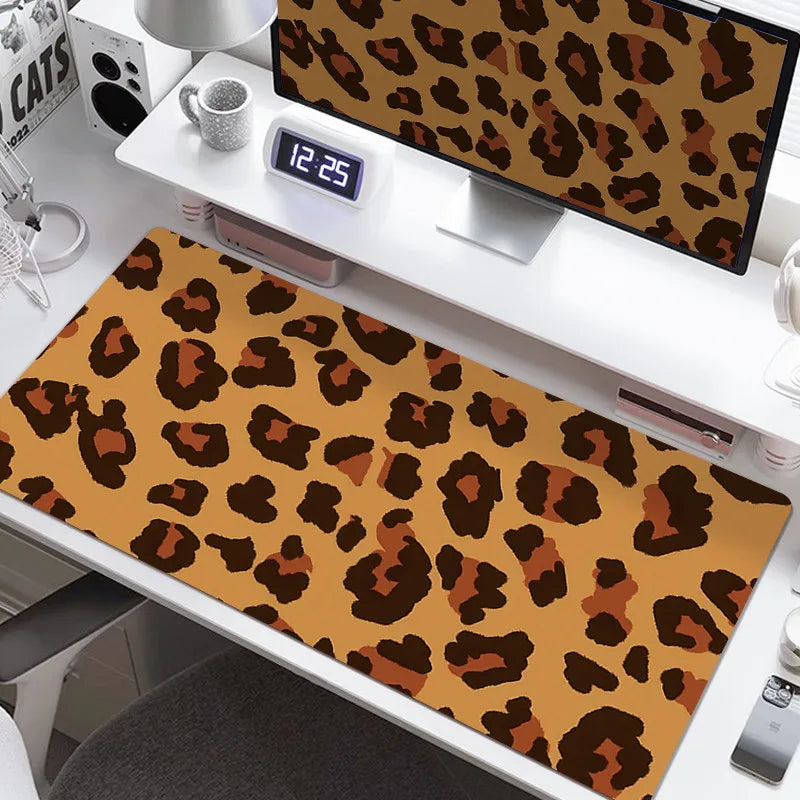 Pink Leopard Print Mouse Pad HD Printing Large Seaming Waterproof Mouse Pad Anti-slip Gaming Mouse Pad