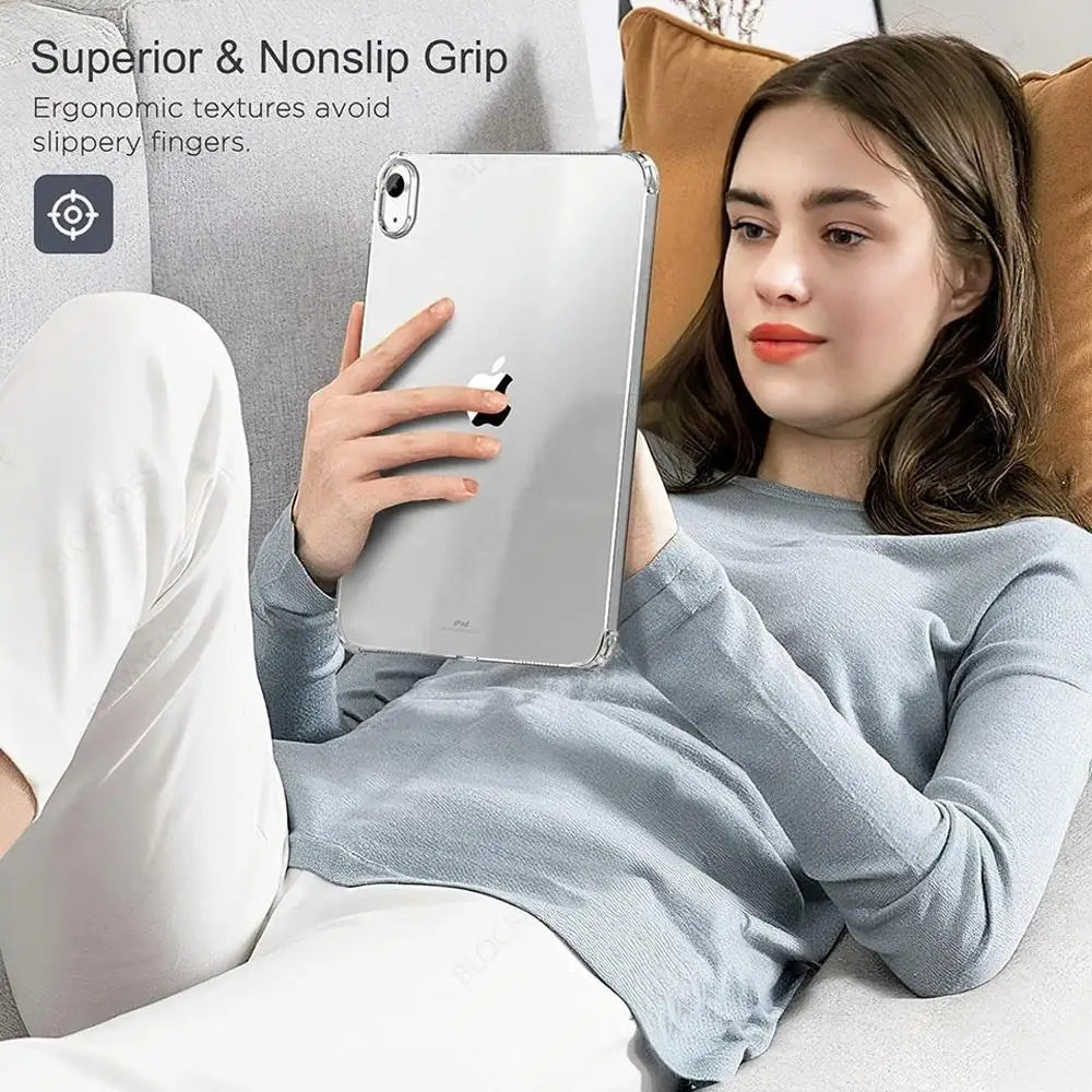 Transparent TPU For iPad Pro 11 12.9 13 Air 10.9 11 13 10th A16 10.2 10.5 9.7 mini 6 7 5 4 Silicone Soft Airbag Cover Anti-drop