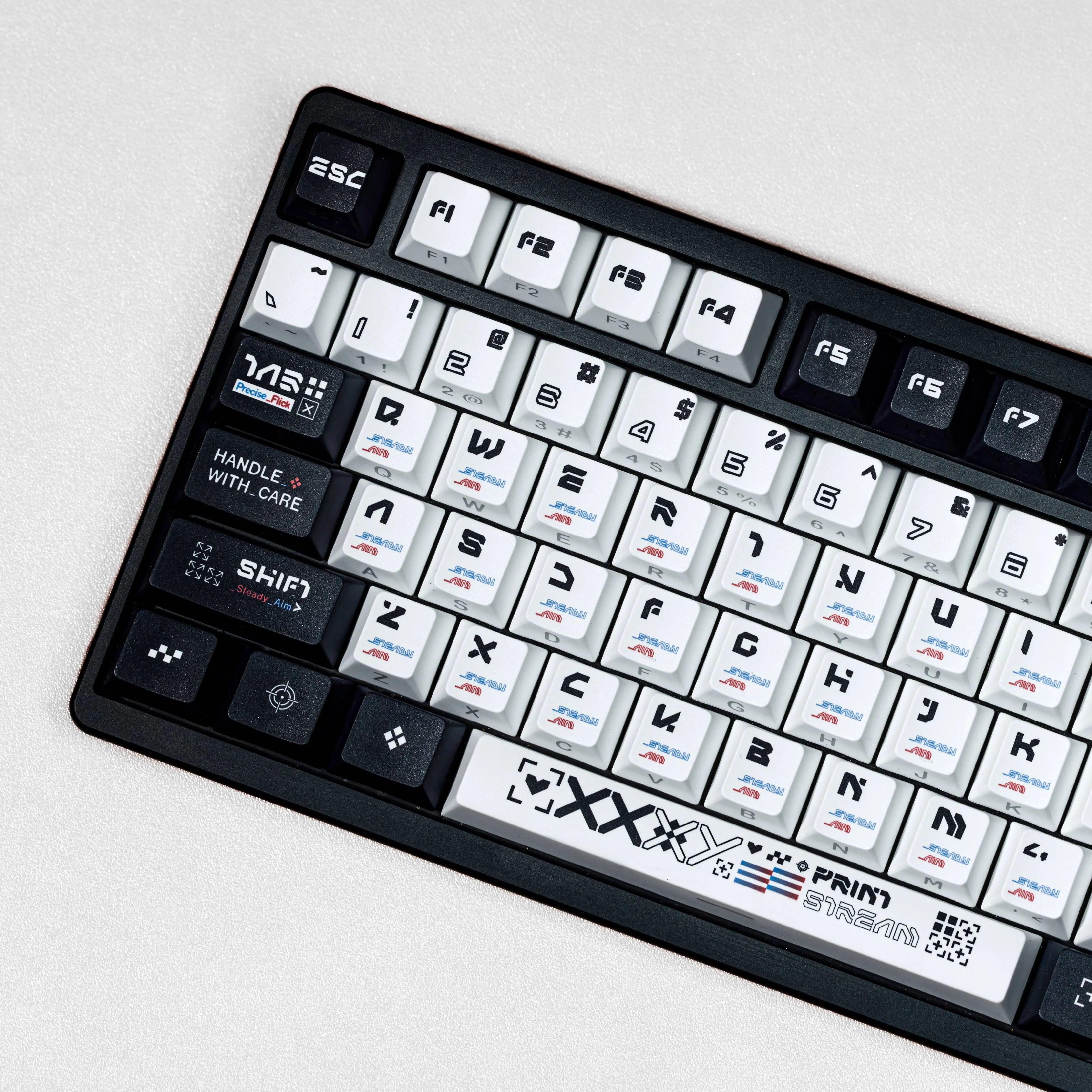 ISO FR DE ES Keycaps Korean Keycap PBT Cherry Keycaps Custom Black White Double Print Side Backlit For Game Mechanical Keyboard