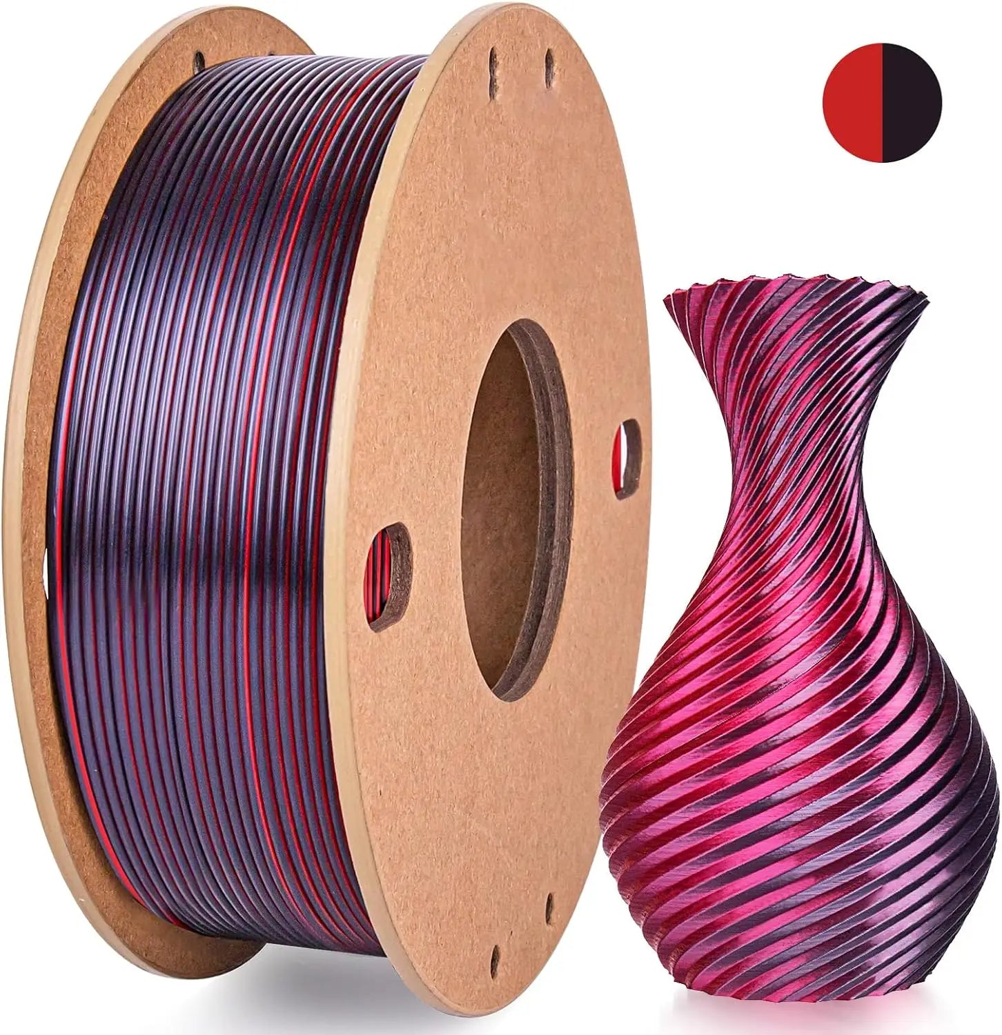 Multicolor 3D Printer Filament,Dual/Tri/Twist/Magic Color 1.75mm PLA Shiny Printing Filament,250g(0.55lbs) Fit FDM 3D Printer
