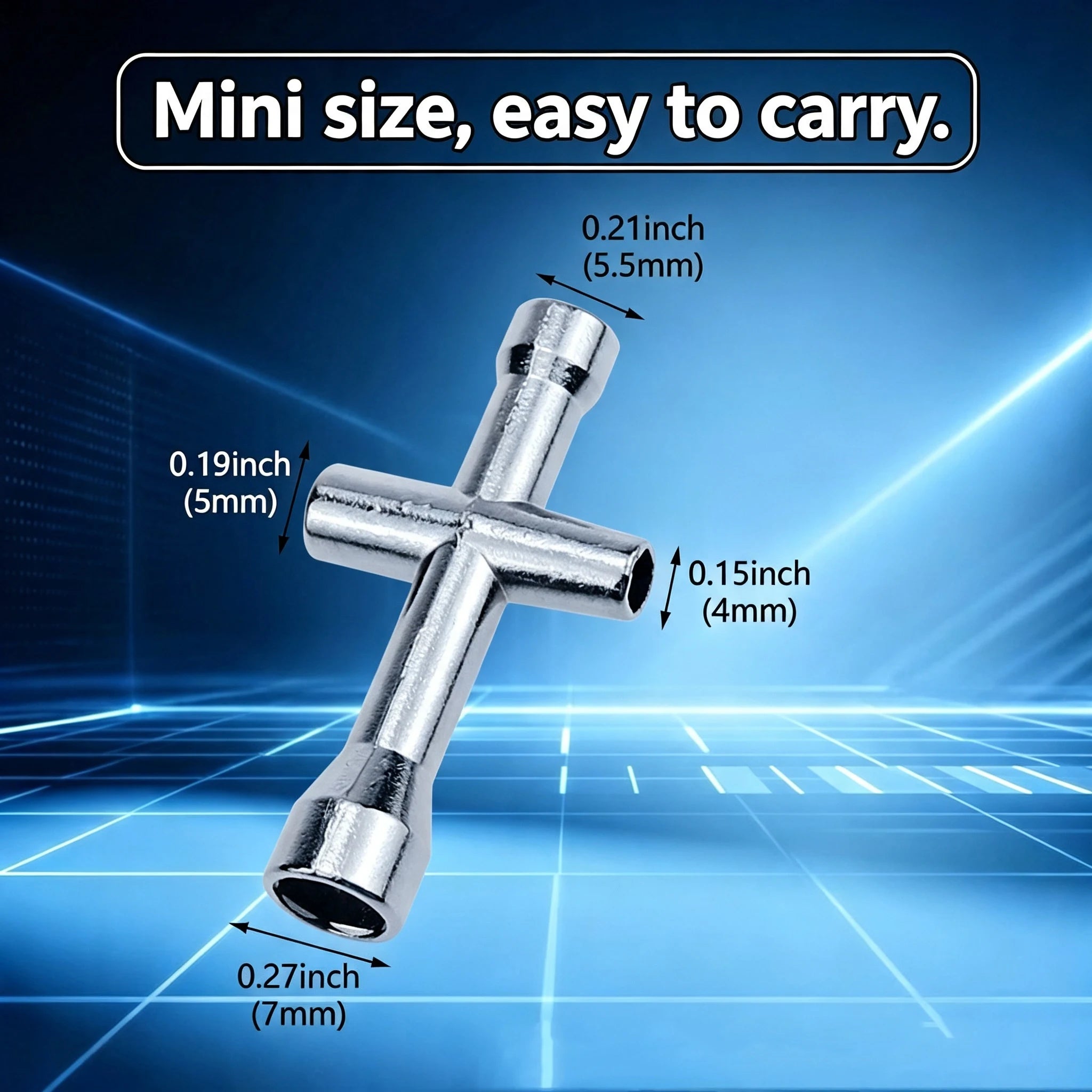 4 in 1 3D Printer Nozzle Tool M2 M2.5 M3 M4 Screw Nut Hexagonal Cross Wrench For E3D V5 V6 Bambu X1 P1 A1 Nozzle Mini Spanner