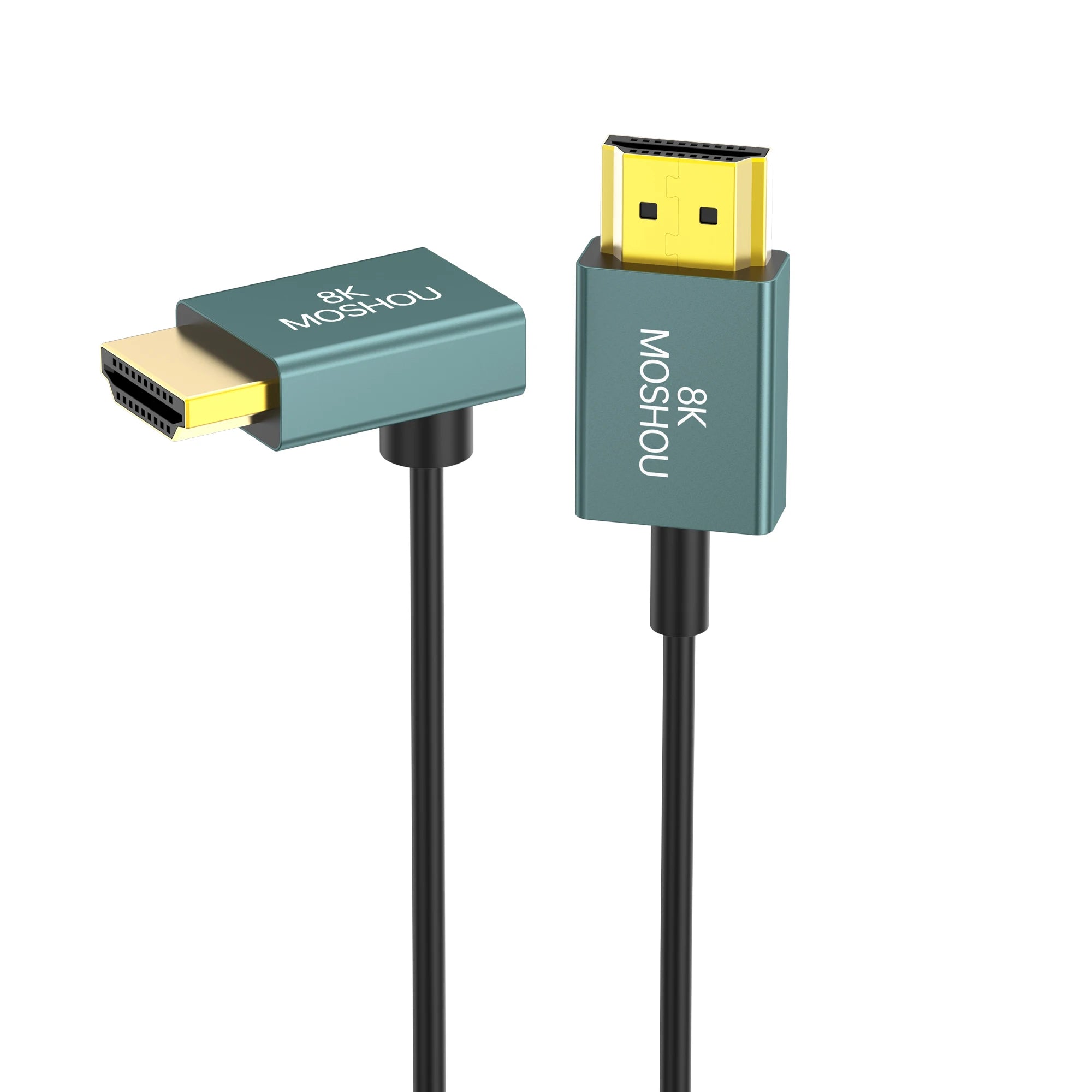 MOSHOU Ultra Thin 8K HDMI 2.1 90 Degree Down Angle Cable Flexible Slim High Speed Cord Support 4K@120Hz 8K@60Hz for TV HDTV PS5