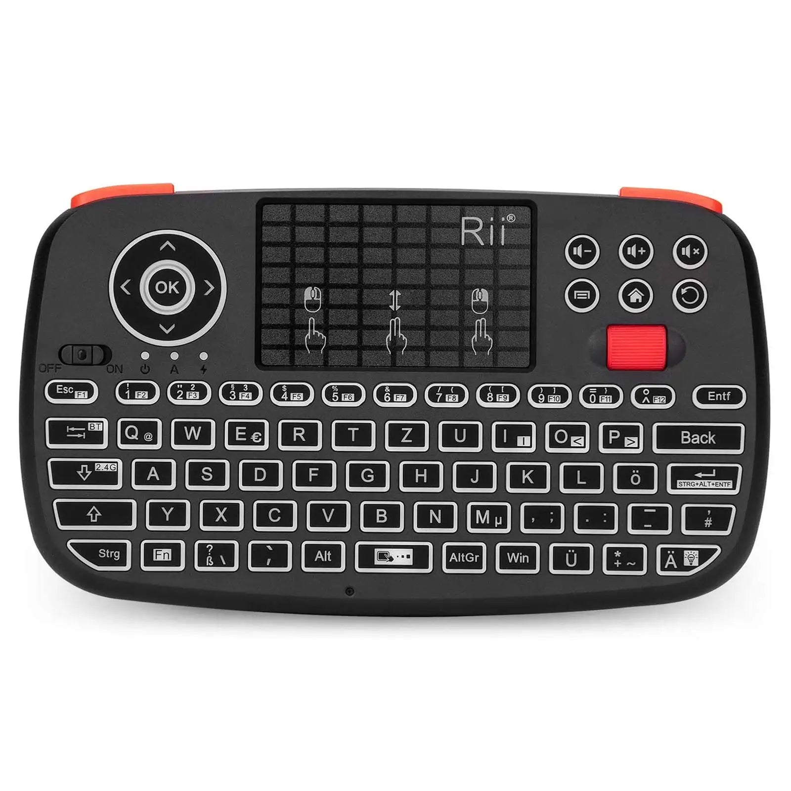Rii I4 Mini Bluetooth Wireless Keyboard With Touchpad 2.4GHz Backlit Mouse Remote Control For Windows Android TV Box Smart TV