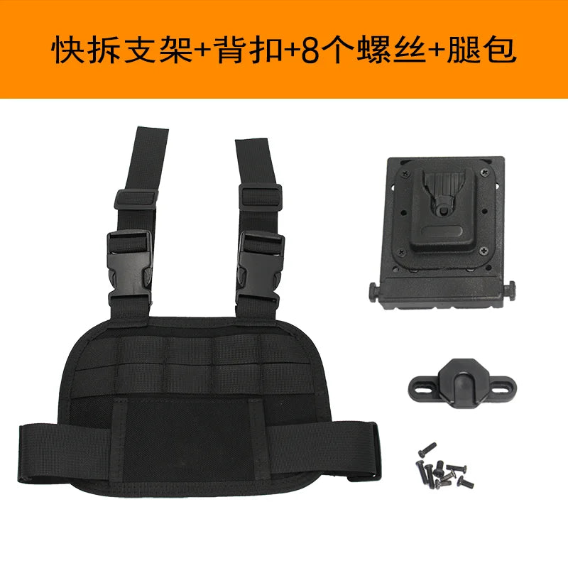 Tactical belt bracket for walkie-talkies, Handset modified with back clip, quick-release MOLLE dual-slot clip-style waist Clamp