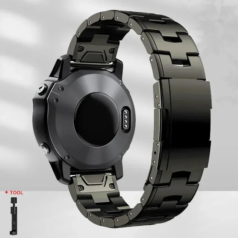 Quickfit Titanium Strap For Garmin 26mm 22mm Fenix 6/6X/6XPro/7/7X/5/5X/5XPlus/3 Metal Release Watch Band For Forerunner 945 935