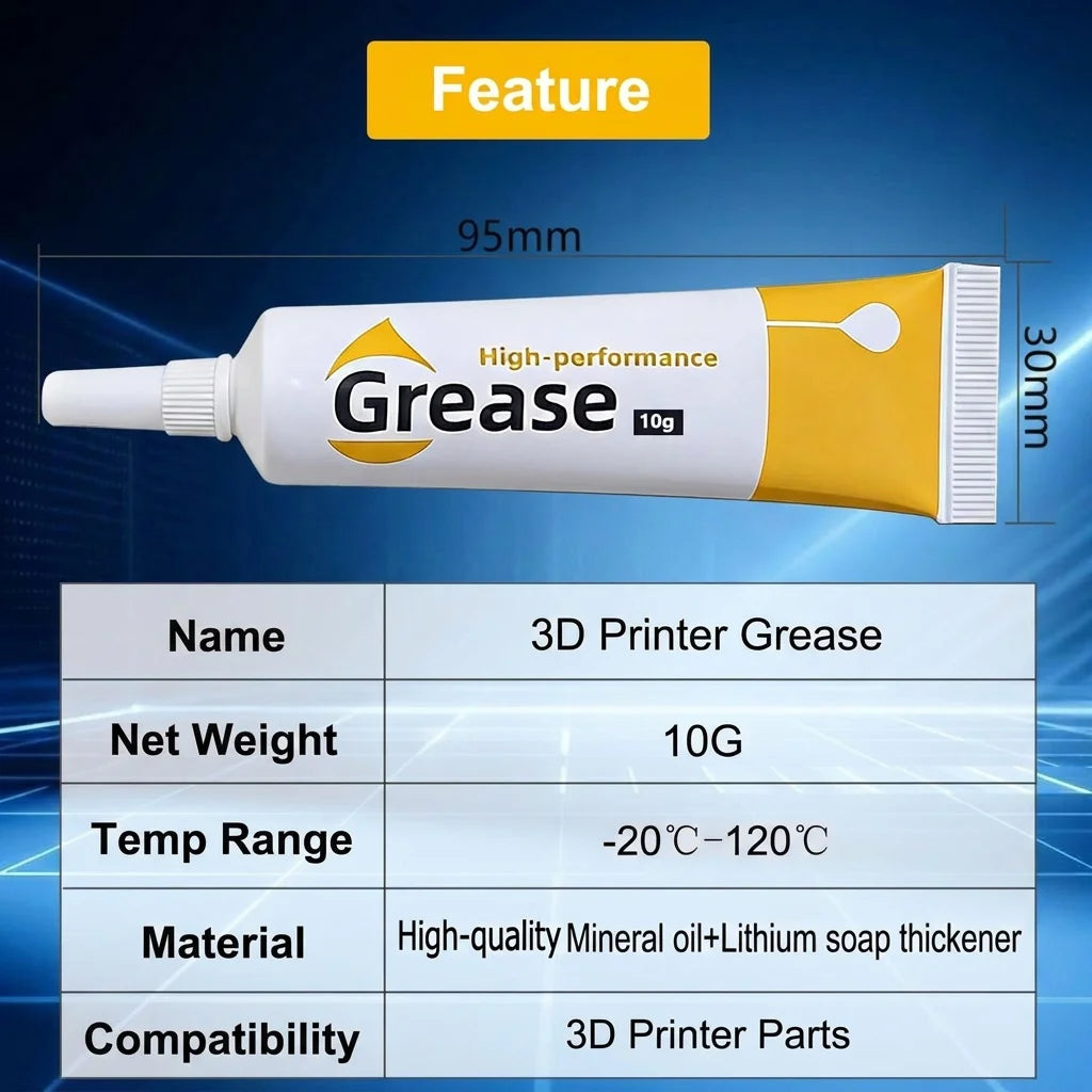 3D Printer Grease High Temperature Lubricant Oil For Bambulab Creality Extruder Gear Bearing Pully Lube 3D Printer Super Grease