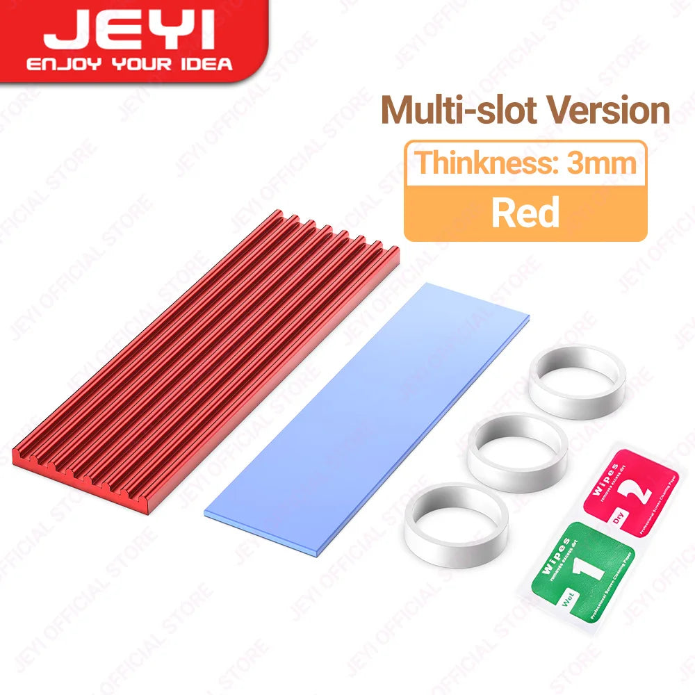 JEYI M.2 2280 SSD Heatsink Aluminum Cooler Multi-version NVMe Radiator with Thermal Pad,Dust Paper for PS5/PC/Laptop