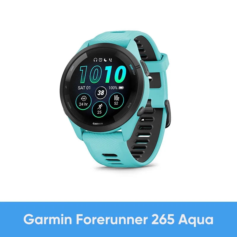 Garmin Forerunner 265 GPS 46mm Smartwatch 1.3" AMOLED Touchscreen Display Heart Rate Monitoring Training Metric Message Notice