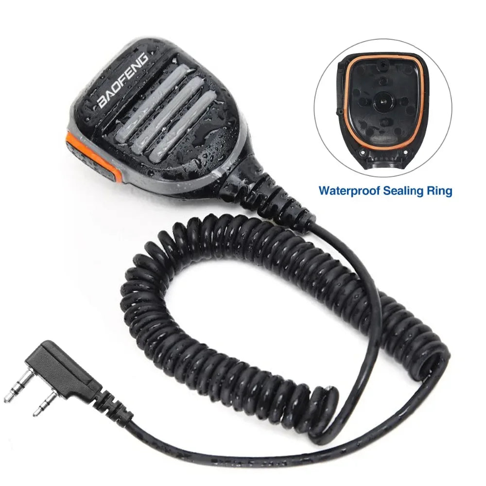BaoFeng Walkie Talkie 2 Pin PTT Speaker Mic Wholesale for Quansheng UV-K5 K6 Baofeng UV-5R BF-888S UV-5RH 21 17 PRO HAM Radio
