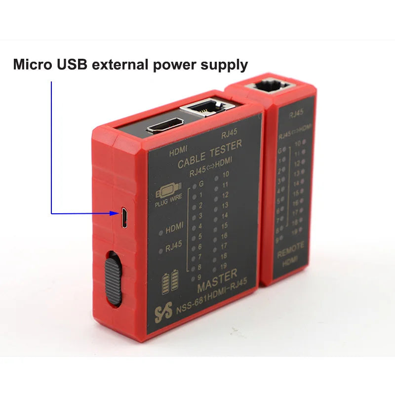 Multifunctional Cable Tester-HDTV-Compatible, RJ45 8P8C POE Anti-Burn&RJ11 Line Professional Test Tool for Network Maintenance