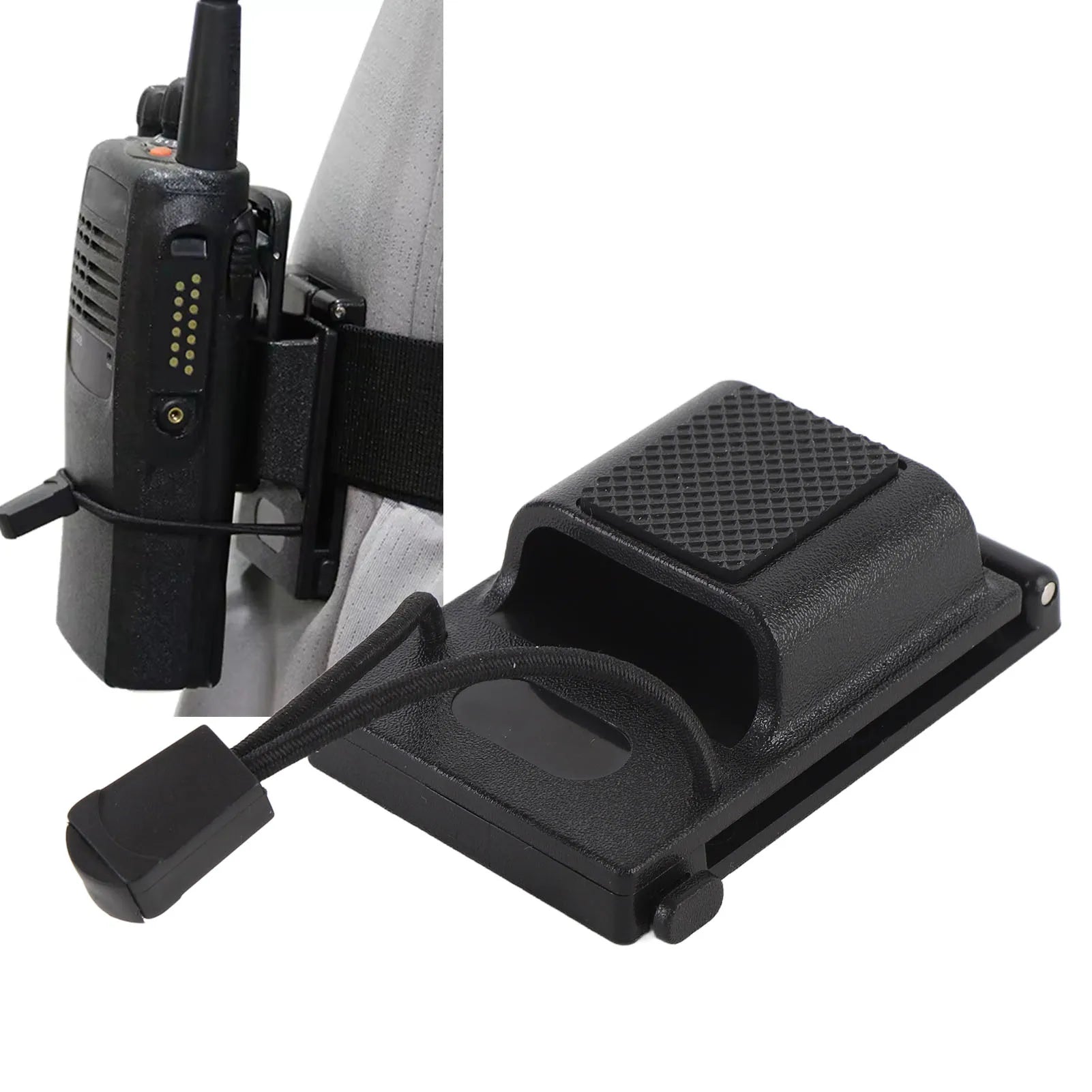 2 Way Radio Holster Black Secure Compact Radio Belt Clip Holder Anti Slip ABS for Law Enforcement Duty Belt