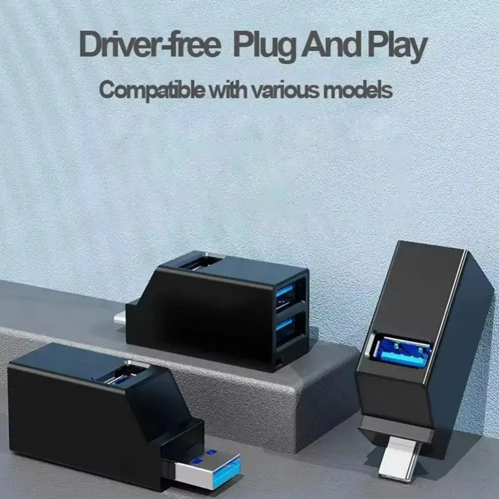 1Pcs USB 3.0 Adapter HUB Mini Splitter Box 1 to 3 Ports High Hi-Speed USB 2.0 Extender  For PC Laptop U Disk Card Reader