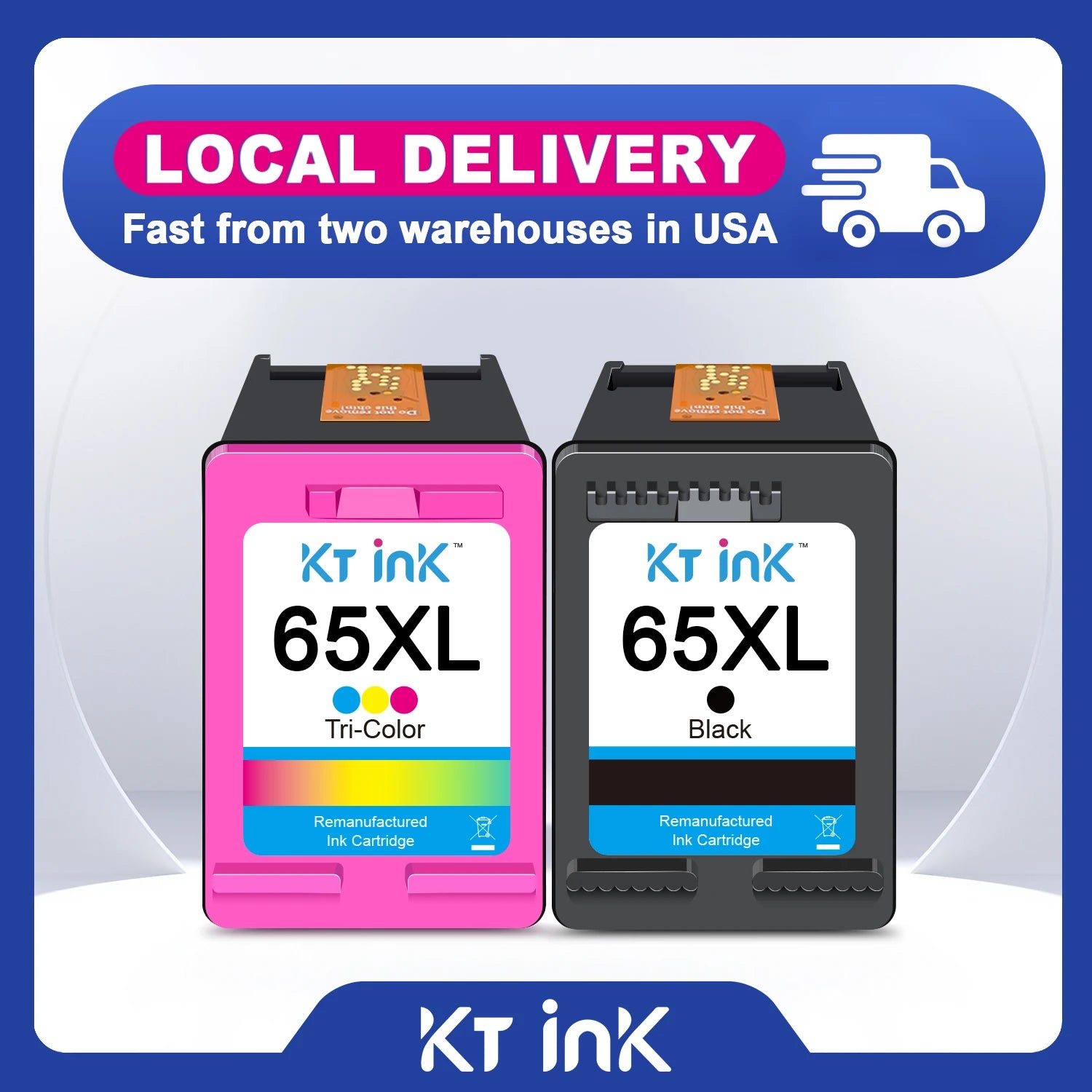 65XL Ink Cartridge Compatible for 65 XL hp Printer Ink Black Tri-Color for Deskjet 2621 3720 Envy 5020 AMP 100 120 125 130