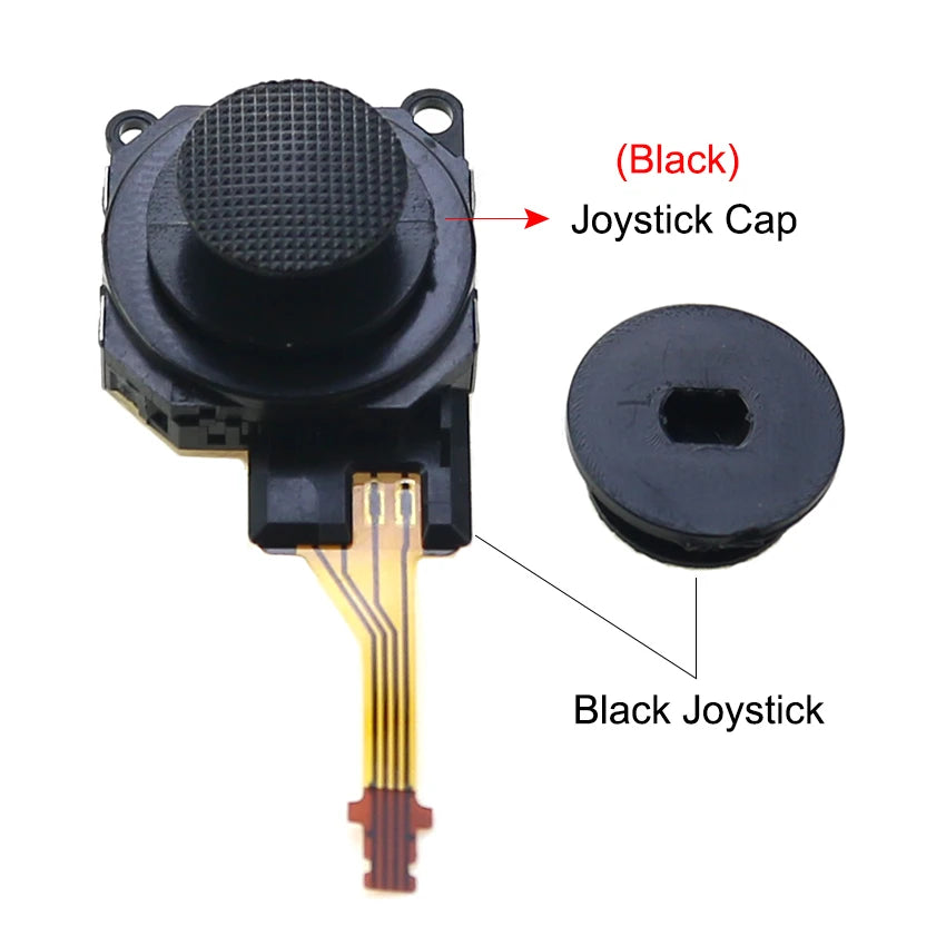 YuXi Black 3D Analog Joystick Button Sensor Module + Thumb Stick Caps For PSP 3000 PSP3000 Console