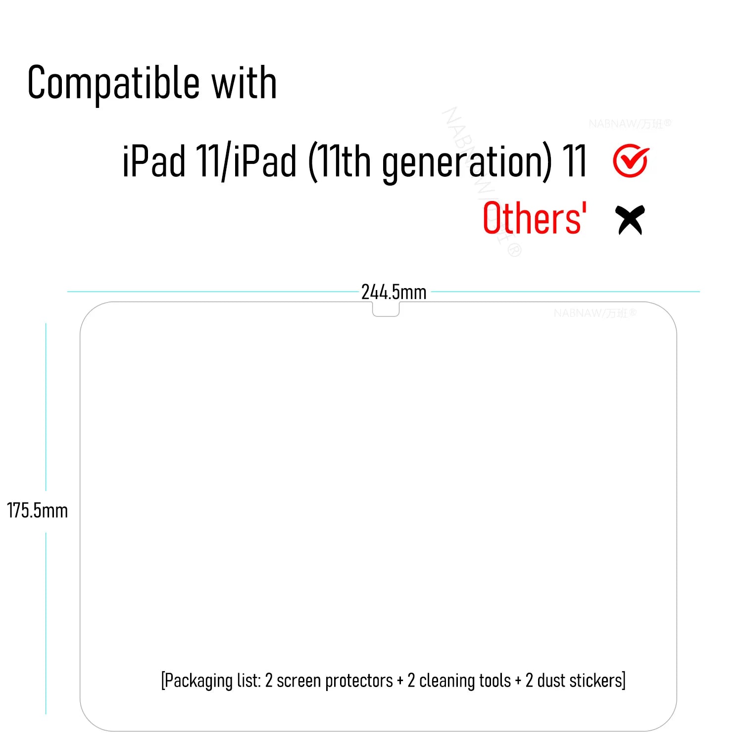 For iPad 11 Tempered Glass For iPad 2025 11th Generation Screen Protector iPad 11-inch A16 Film Guard Anti Scratch HD 2-Pack