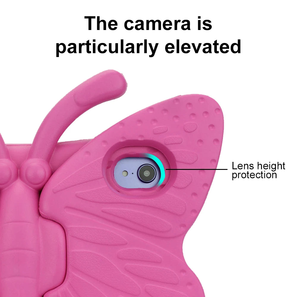 3D Butterfly Case For iPad 10.9 7th 8th 9th 10th 11" Air 5 4 3 2 1 Pro 10.5 9.7 Kids EVA Cover For iPad 2 3 4 Mini 7 6 5 4 3 2 1