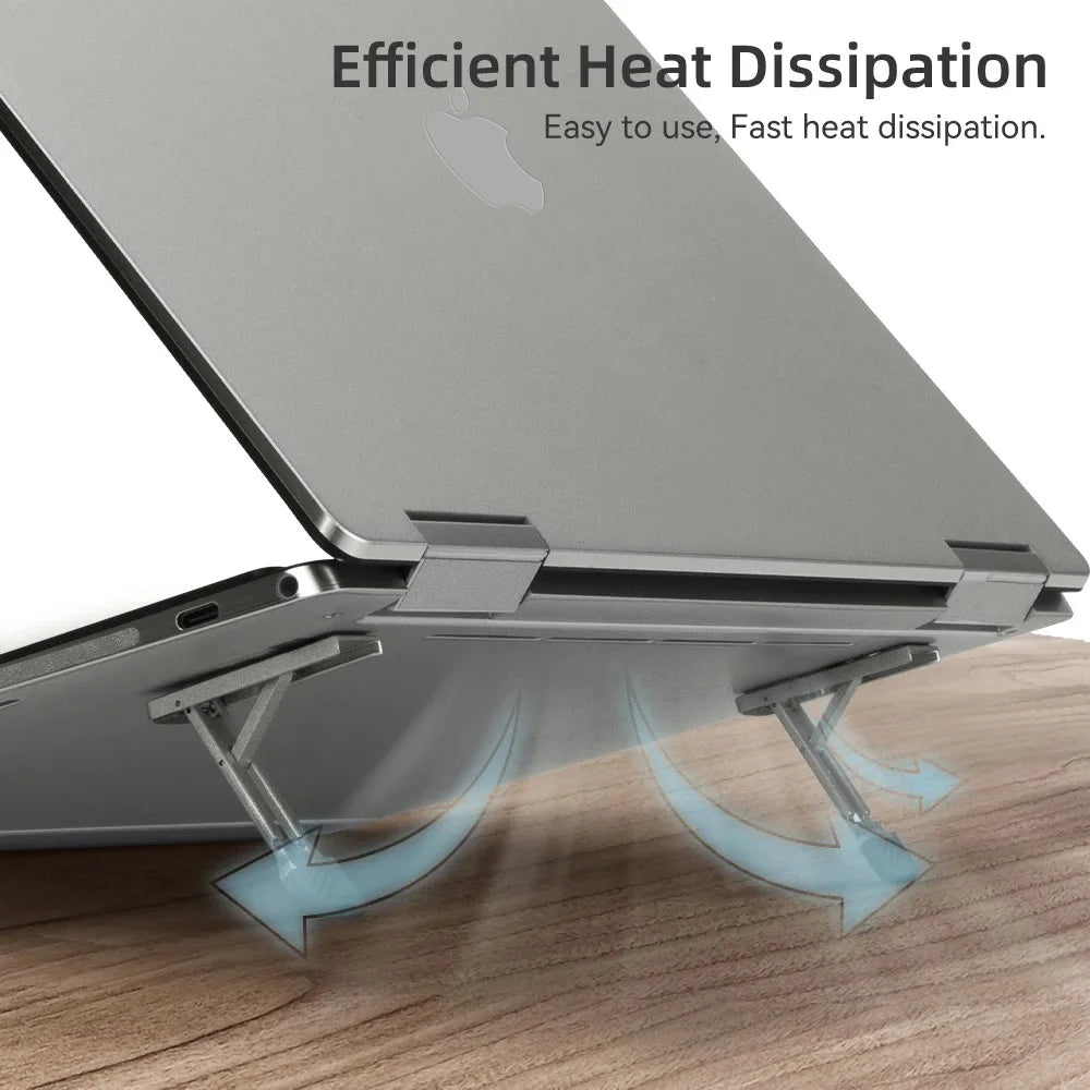 Laptop Holder for Macbook Air Pro Pad Phone 2Pcs Riser Feet Nonslip Desktop Kickstand Foldable Notebook Keyboard Stand