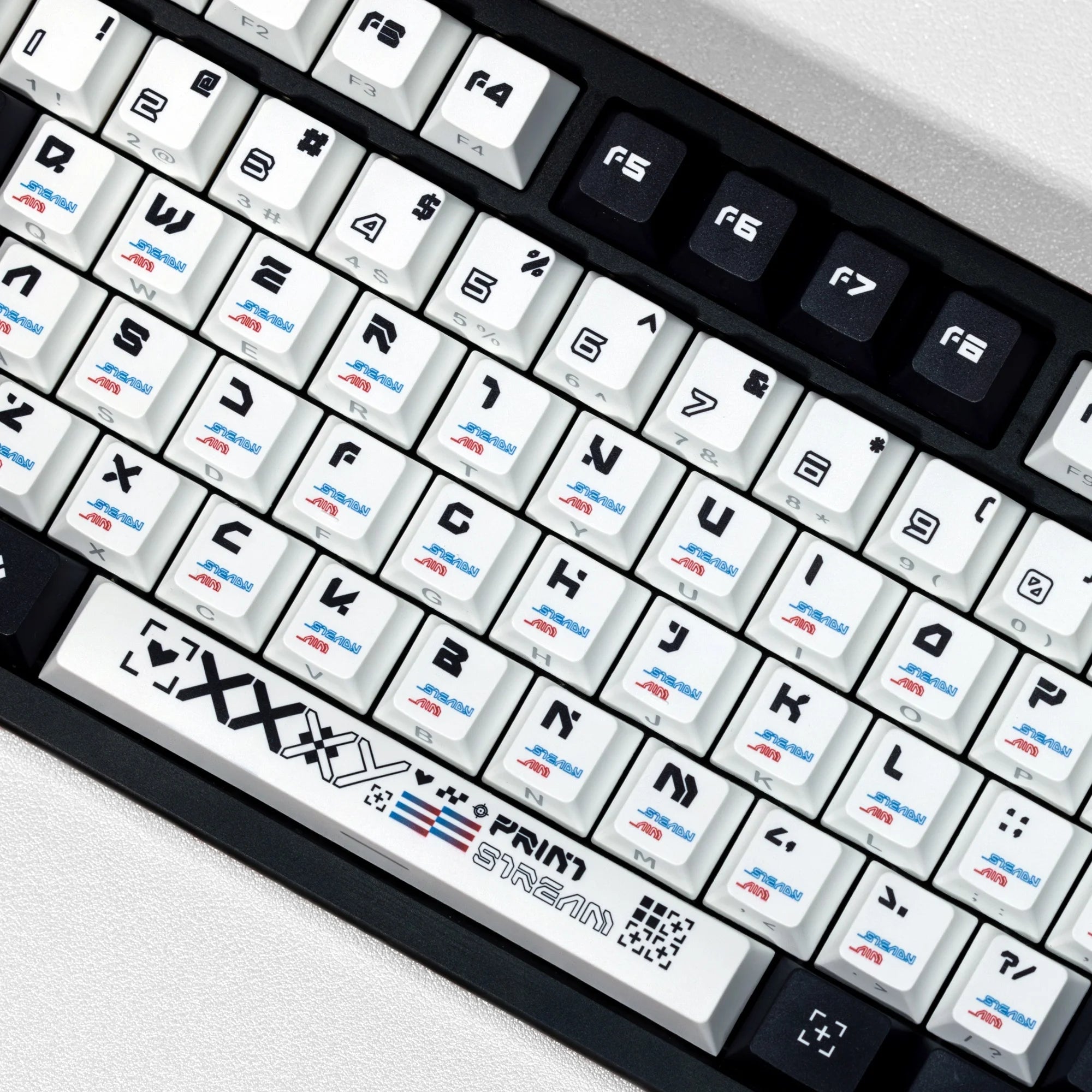 ISO FR DE ES Keycaps Korean Keycap PBT Cherry Keycaps Custom Black White Double Print Side Backlit For Game Mechanical Keyboard
