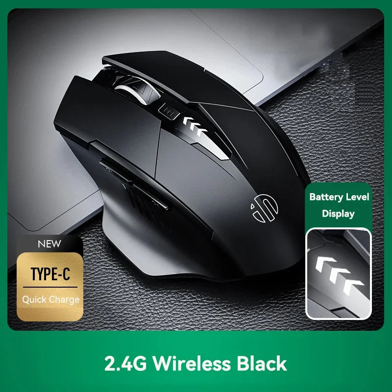 INPHIC F1 2.4G Wireless Mouse 500mAh Ergonomic Rechargeable Power Display Office Home Silent Laptop Desktop Computer Universal