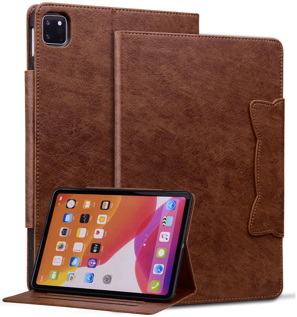 Card Slot Buckle Stand Tablet Case For iPad 2024 2025 10.2 10.9 11 12.9 13 inch Pro Air 4 5 6 7 8 9 10th Generation Cases Cover