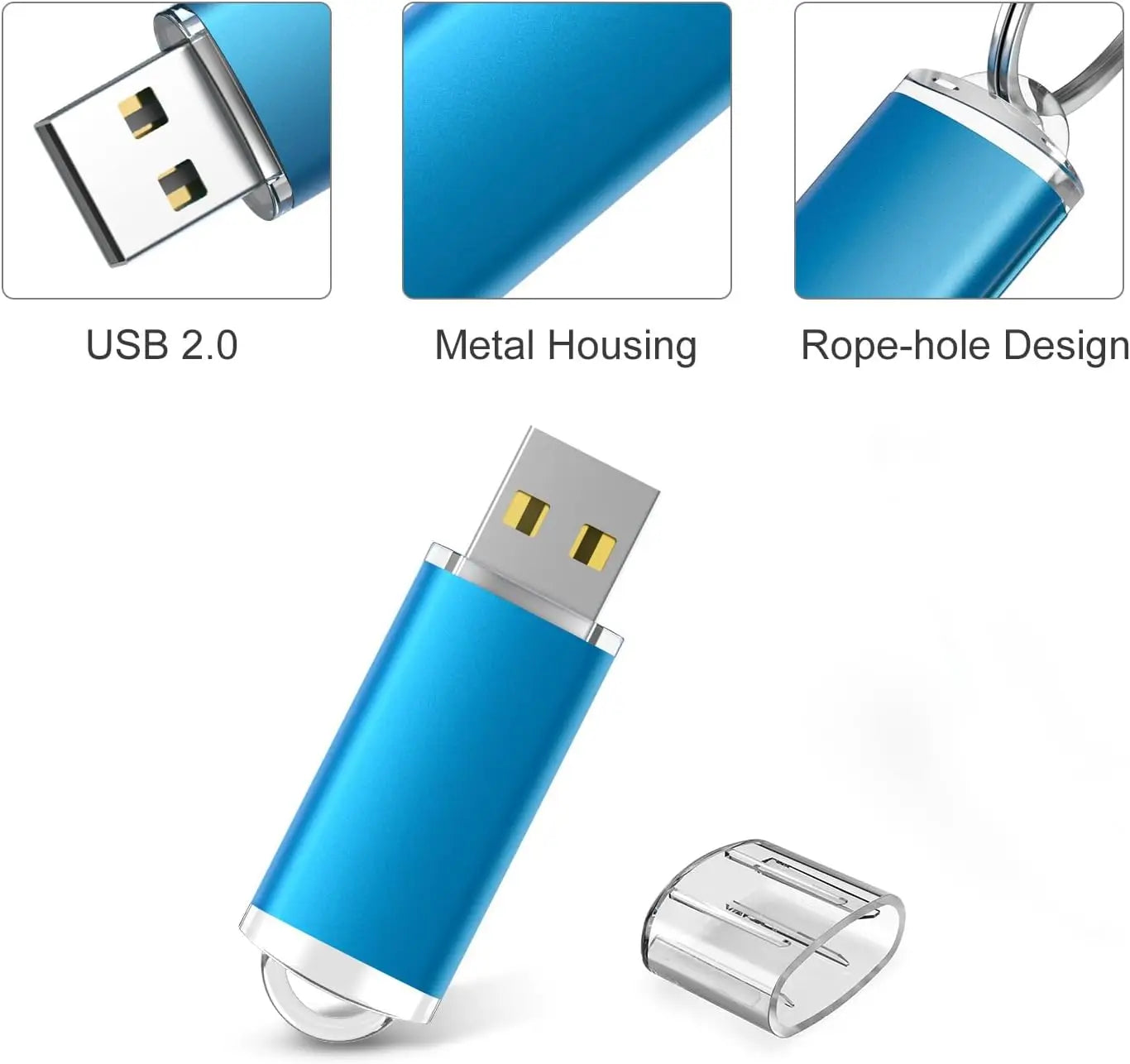 10PCS 100% Real Capacity USB Flash Drive Memory StickMini Metal Pen Drive 32GB 4GB 128MB Business Gift