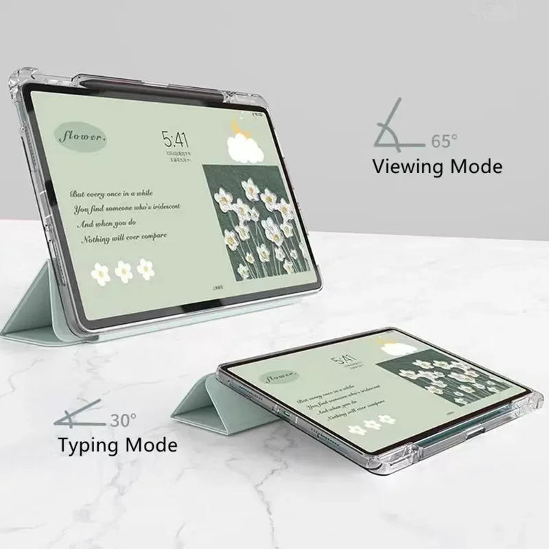 Tablet Smart Case for XiaoMI Mi Pad 8 7 6 5 Max 6S Pro 12.4 Redmi Pad SE 8.7 11 10.61 Pro12.1 '' Transparent Pencil Holder Cover