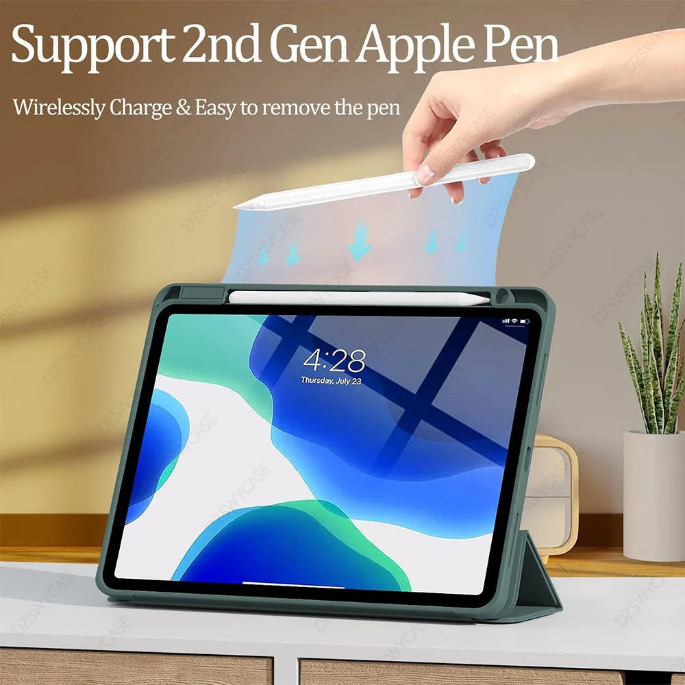 Y-Trifold Case for iPad Pro 11 Inch (2022/2021/2020, 4th/3rd/2nd Generation), with Pencil Holder, Auto Sleep/Wak Cover