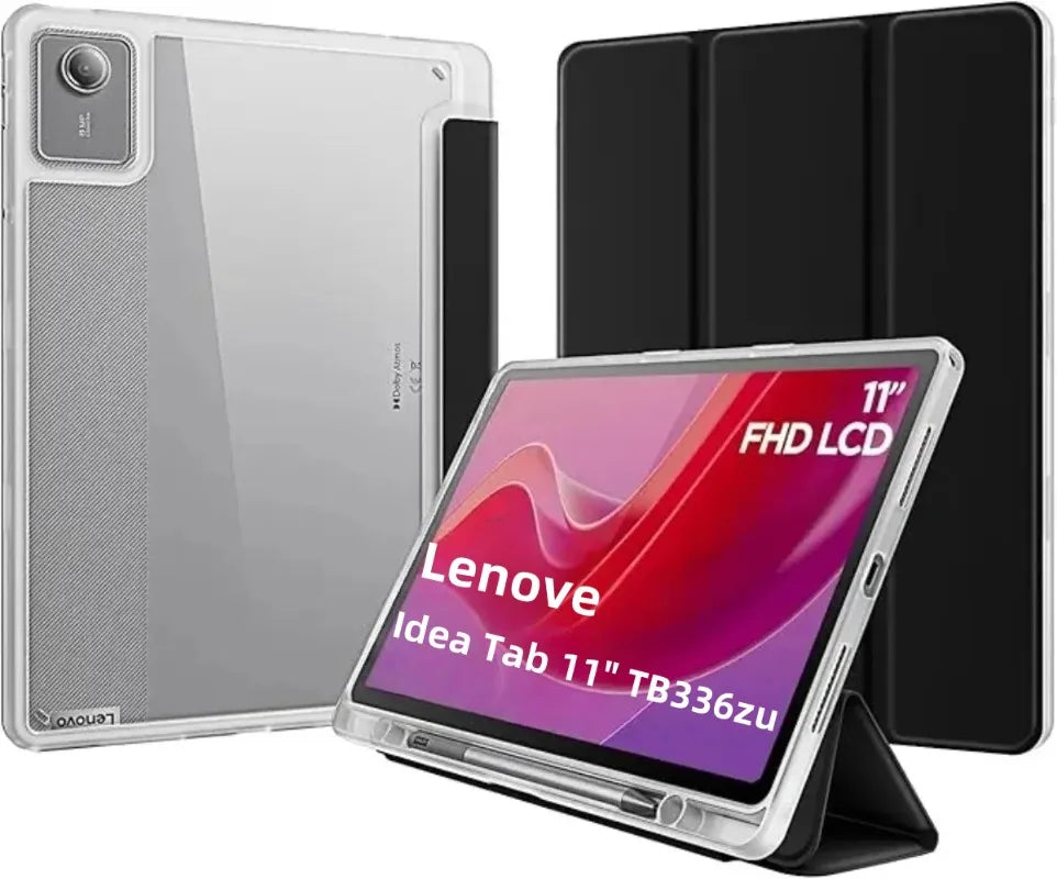 For Lenovo Idea Tab 11'' Case Tb336fu with Pen Holder Tri-Fold Stand Clear Acrylic Hard Funda For Xiaoxin Pad 2025 Tablet Cover