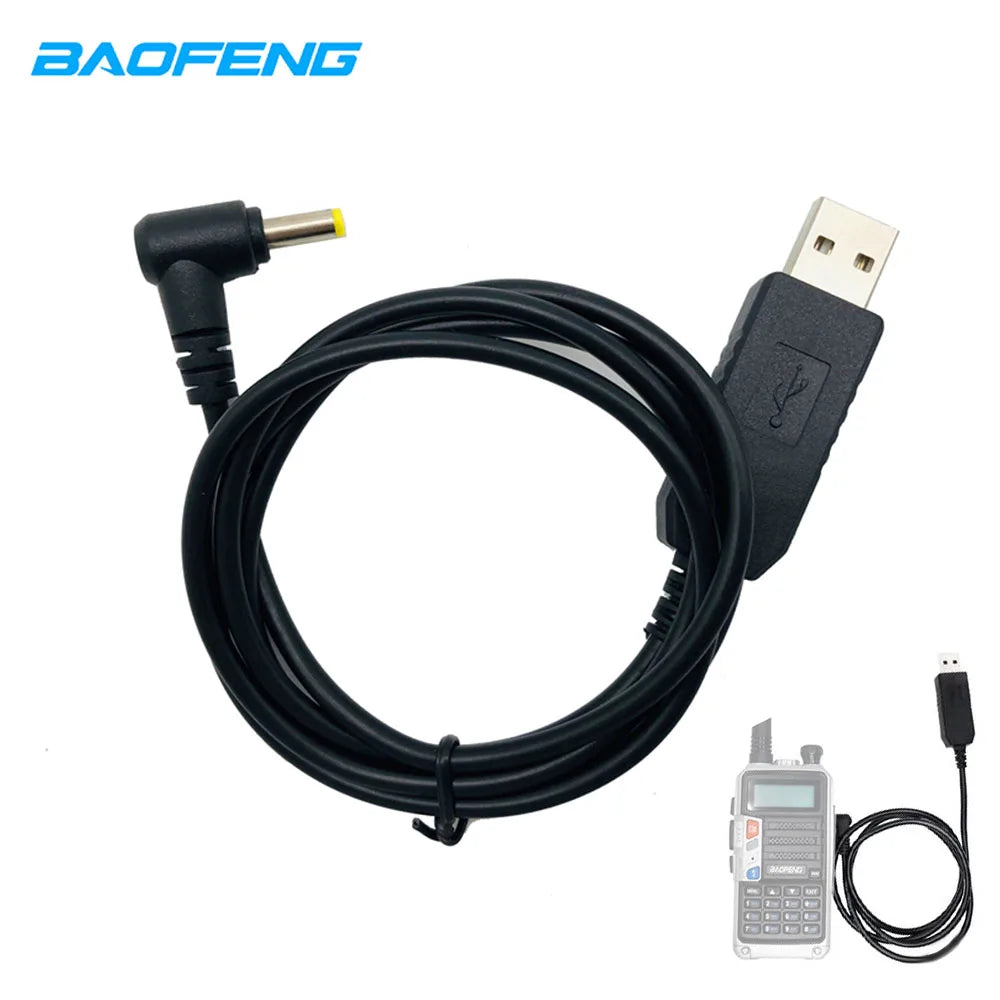 USB Power Charging Cable For Baofeng UV-5R Pro Walkie Talkie Charger For UV-S9 3800mAh UV5R PRO UV10R Li-ion Battery Fast Charge