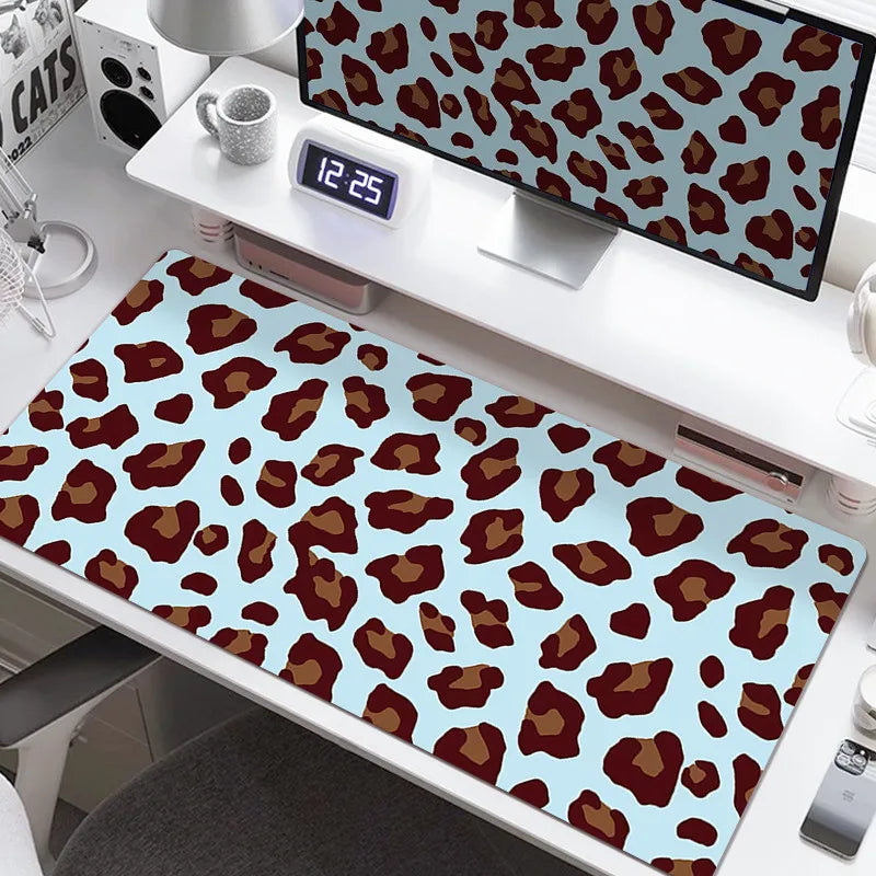 Pink Leopard Print Mouse Pad HD Printing Large Seaming Waterproof Mouse Pad Anti-slip Gaming Mouse Pad