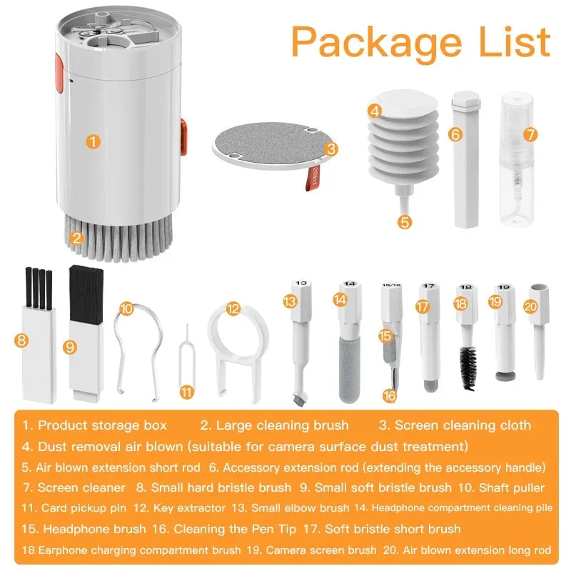 20/1 Digital Cleaning Kit Phone Camera Laptop Keyboard Cleaning Brush Key Screen Cleaner Dust Collector Christmas Gift