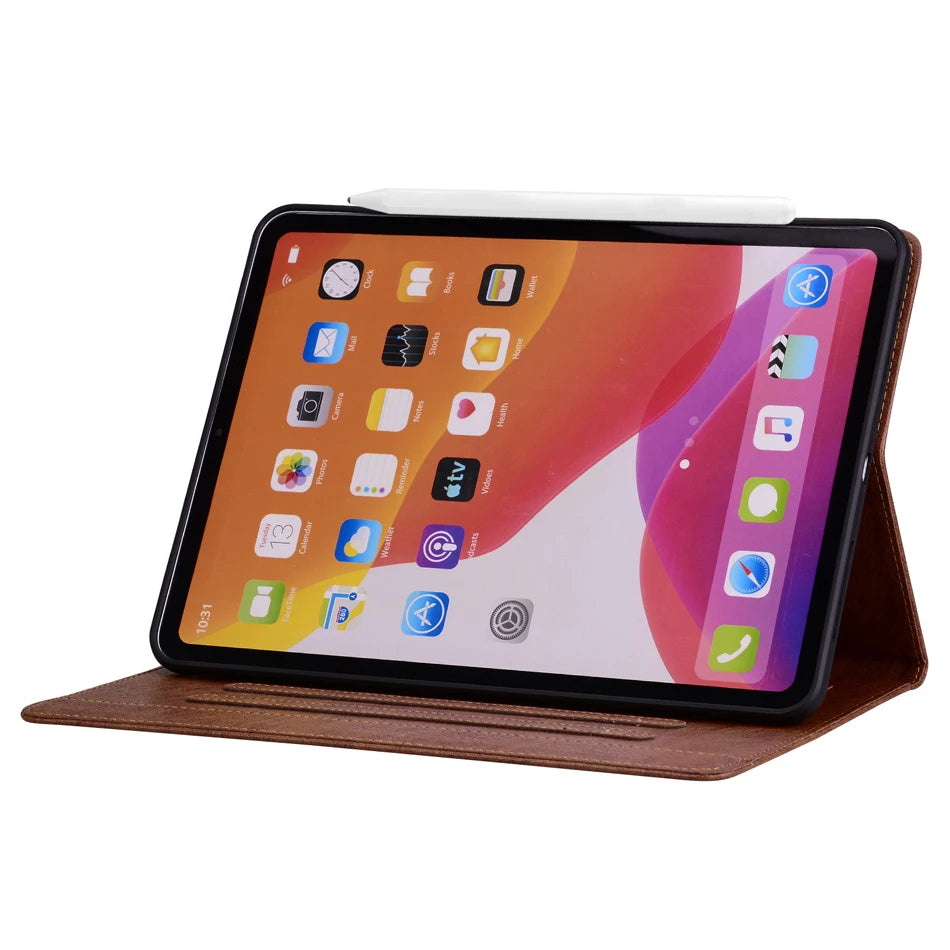 Card Slot Buckle Stand Tablet Case For iPad 2024 2025 10.2 10.9 11 12.9 13 inch Pro Air 4 5 6 7 8 9 10th Generation Cases Cover