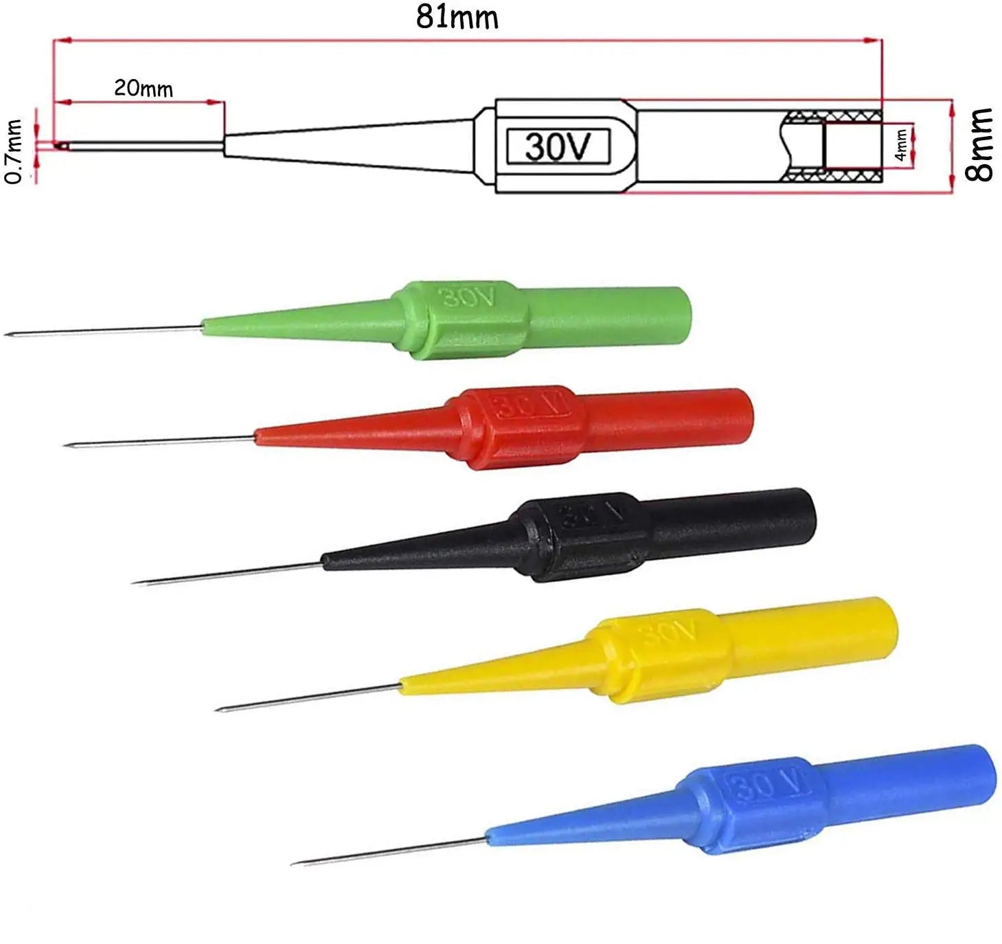 10pcs Multimeter Test Probe Back Probes Non-Destructive Insulation Piercing Needles 4mm Female Banana Plug Car Detective Tools