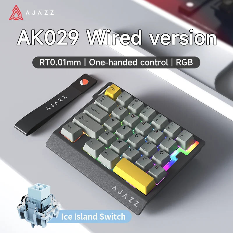 AJAZZ AK029 Wired Gaming Magnetic Switch Magnetic Rice Switch HIFI Edition, RGB Backlight, DIY Support