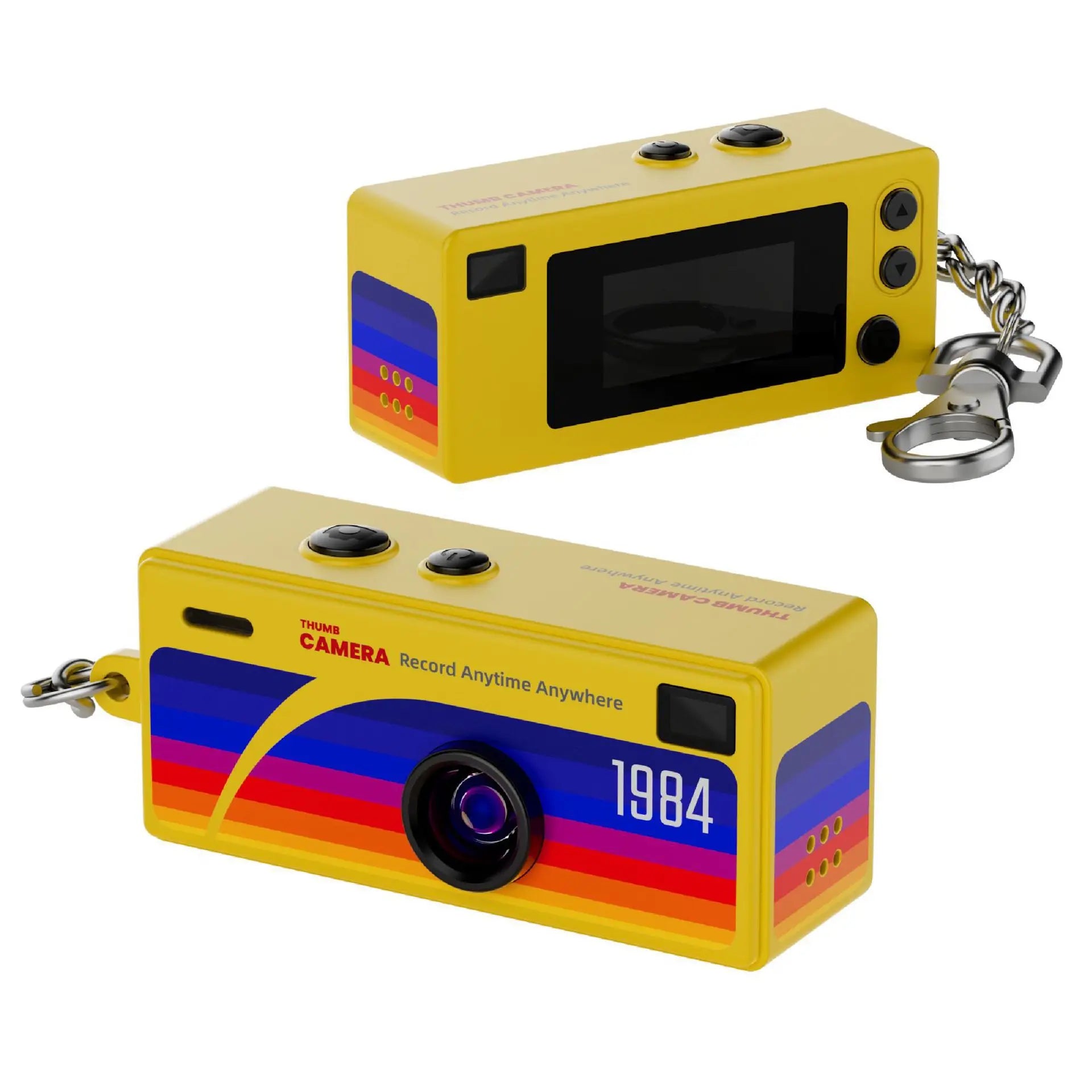 Retro 1984 Thumb Camera Mini Keychain Backpack Portable CCD Digital Camera Instant Camera