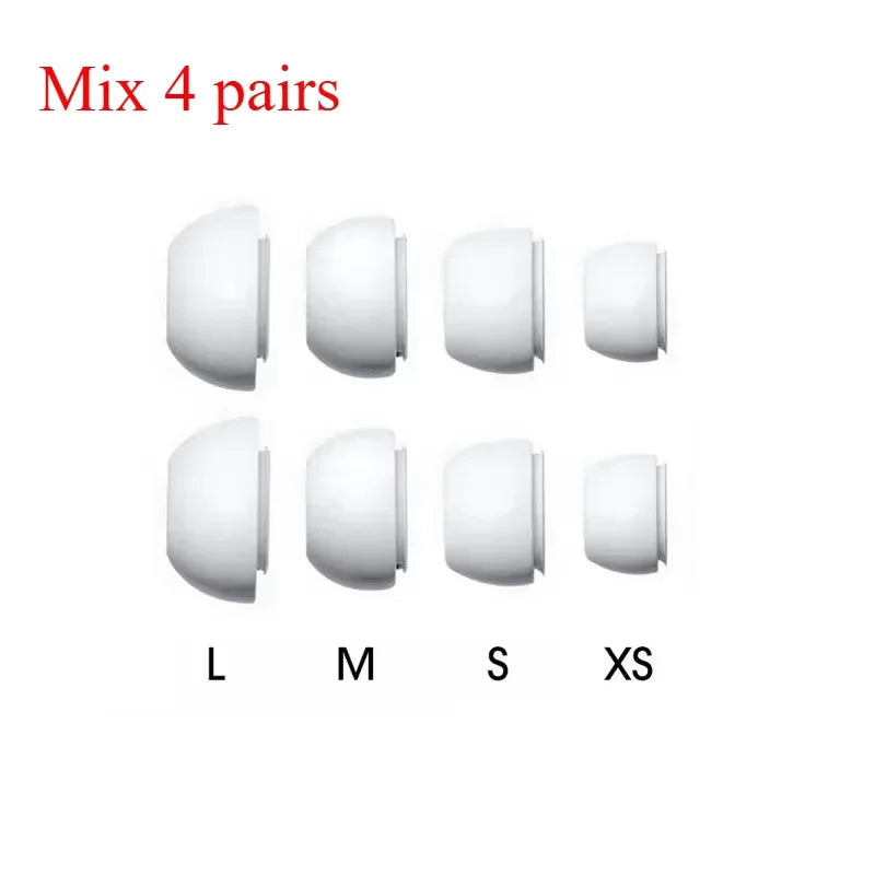 4 Pairs Liquid Silicone Ear Tips for Airpods Pro 1 2 Noise Reduction Pad Earplugs Ear Caps Comes with Cleaning Pen
