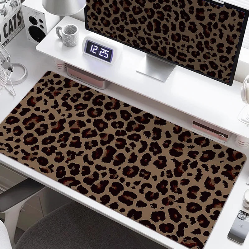 Pink Leopard Print Mouse Pad HD Printing Large Seaming Waterproof Mouse Pad Anti-slip Gaming Mouse Pad