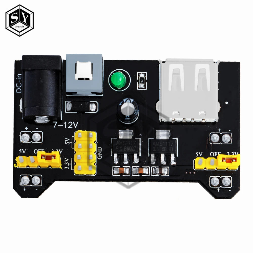 mb-102 Breadboard Power Supply Module /mb102 white Breadboard Dedicated Power Module 2-way 3.3V 5V MB-102 Solderless Bread Board