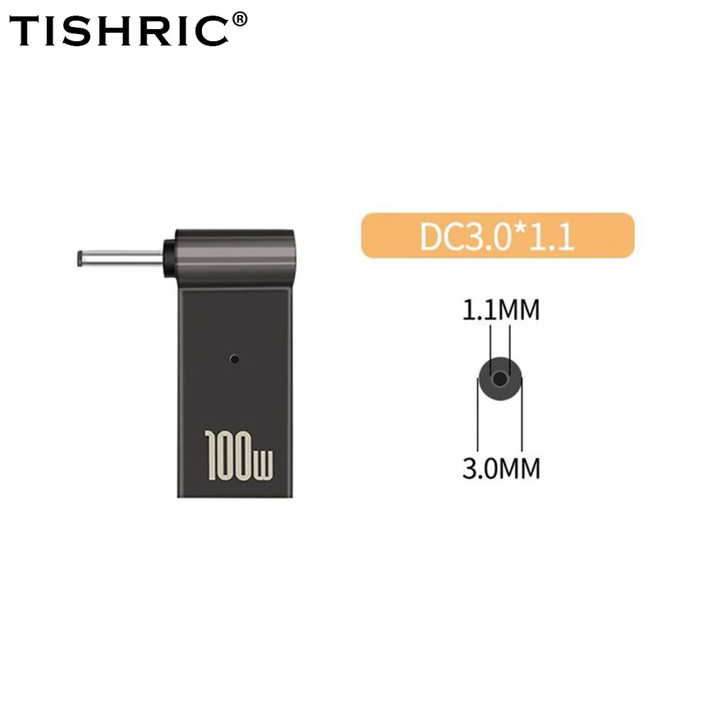 PD 100W Laptop Power Charger Converter Female Type-C To DC Male Jack Plug Supply Adapter Connector 5A For Notebook Computer PC