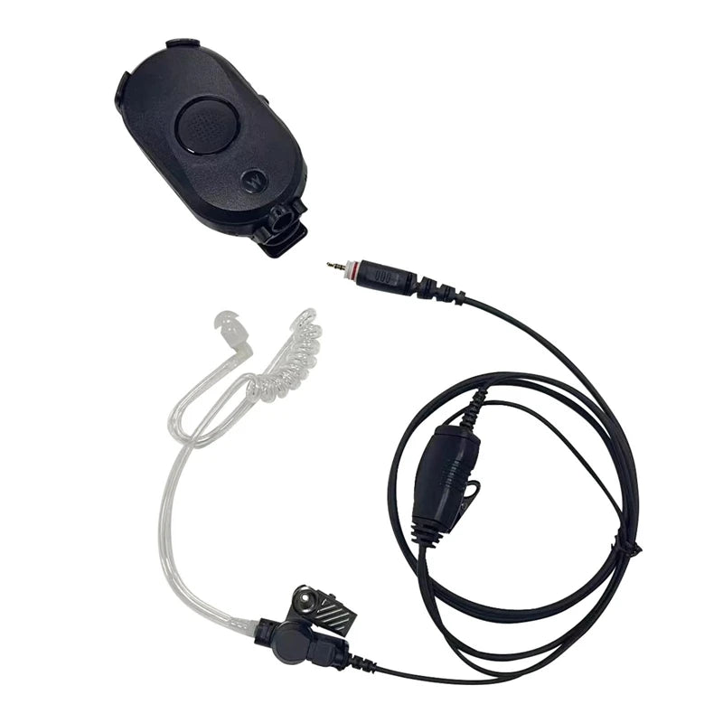 RISENKE-Air Tube Earpiece for Motorola, CLP1010e, CLPe446, CLP446e, Radio Surveillance Kit, Headset with PTT Mic