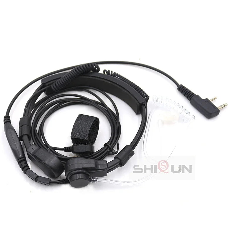 Throat Microphone Mic For Quansheng UV-K5 UV-K6 Earpiece Headset for Baofeng UV-21 DM-1701 UV-18 Walkie Talkie Throat Headphones