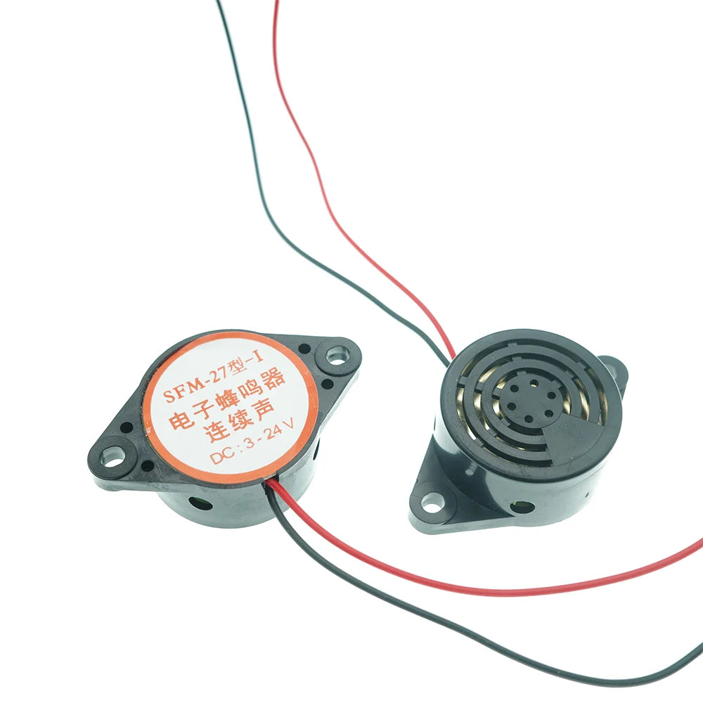 2 PCS Piezo Buzzer, Icstation Buzzer Alarm 12V Electronic Beep Buzzer 100dB Piezo Alarm Siren Continous Sound for Motorcycle