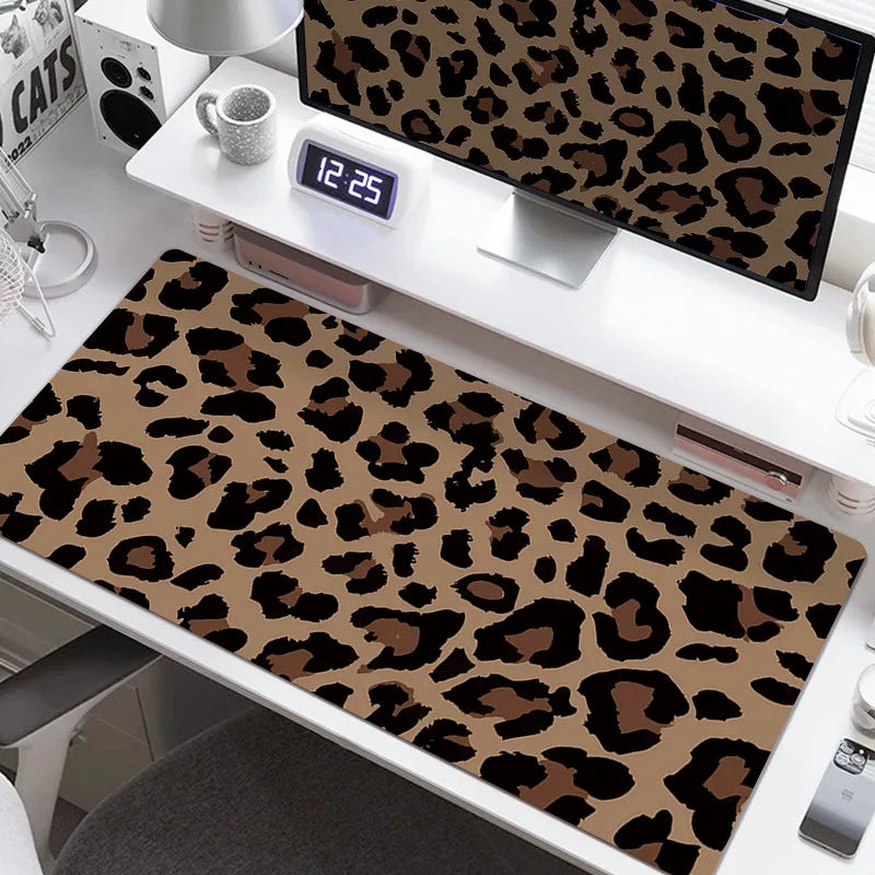 Pink Leopard Print Mouse Pad HD Printing Large Seaming Waterproof Mouse Pad Anti-slip Gaming Mouse Pad